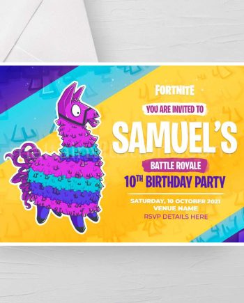 FORTNITE Birthday Invitation #2 - Llama