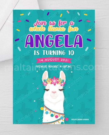 Llama Birthday Invitation