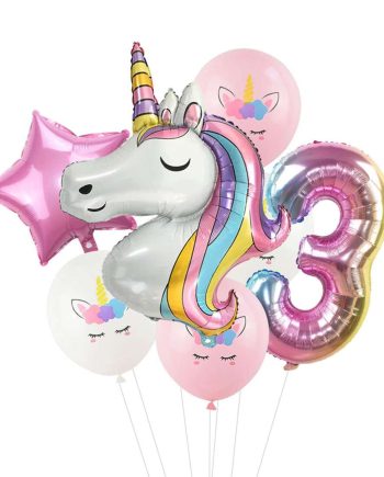 Unicorn Balloon Set - Foil/Latex 7pcs