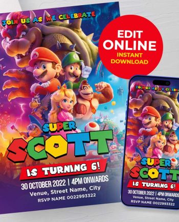 Super Mario Birthday Invitation