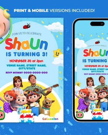 Cocomelon boy birthday invite