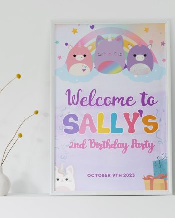 Squishmallow welcome sign template