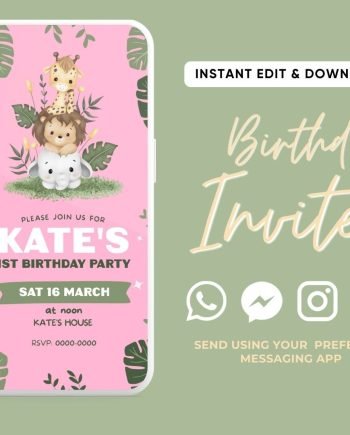 Pink Jungle Invitation
