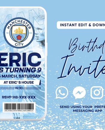 Manchester City Birthday Invitation