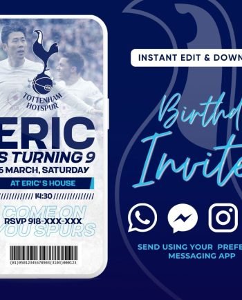Tottenham Hotspurs Birthday Invitation